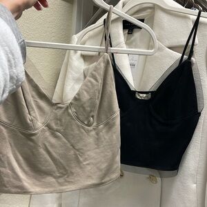 CLOSET CLEAROUT: WOMENS URBAN OUTFITTERS TANK TOP BUNDLE BLACK + TAN SZ S